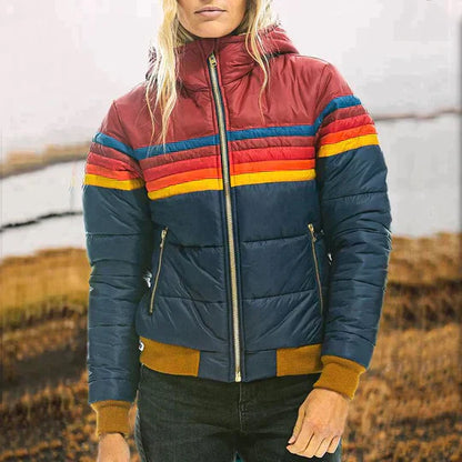 KARLA - CHAQUETA ACOLCHADA RAYAS RETRO