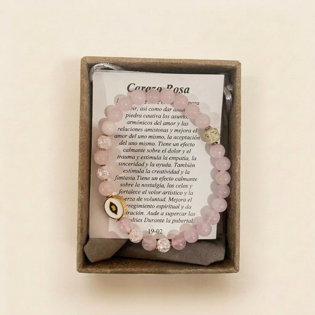 Brazalete Cuarzo Rosa